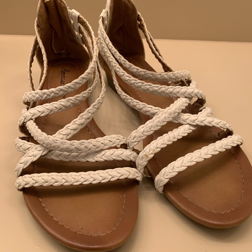 White Braided Sandals